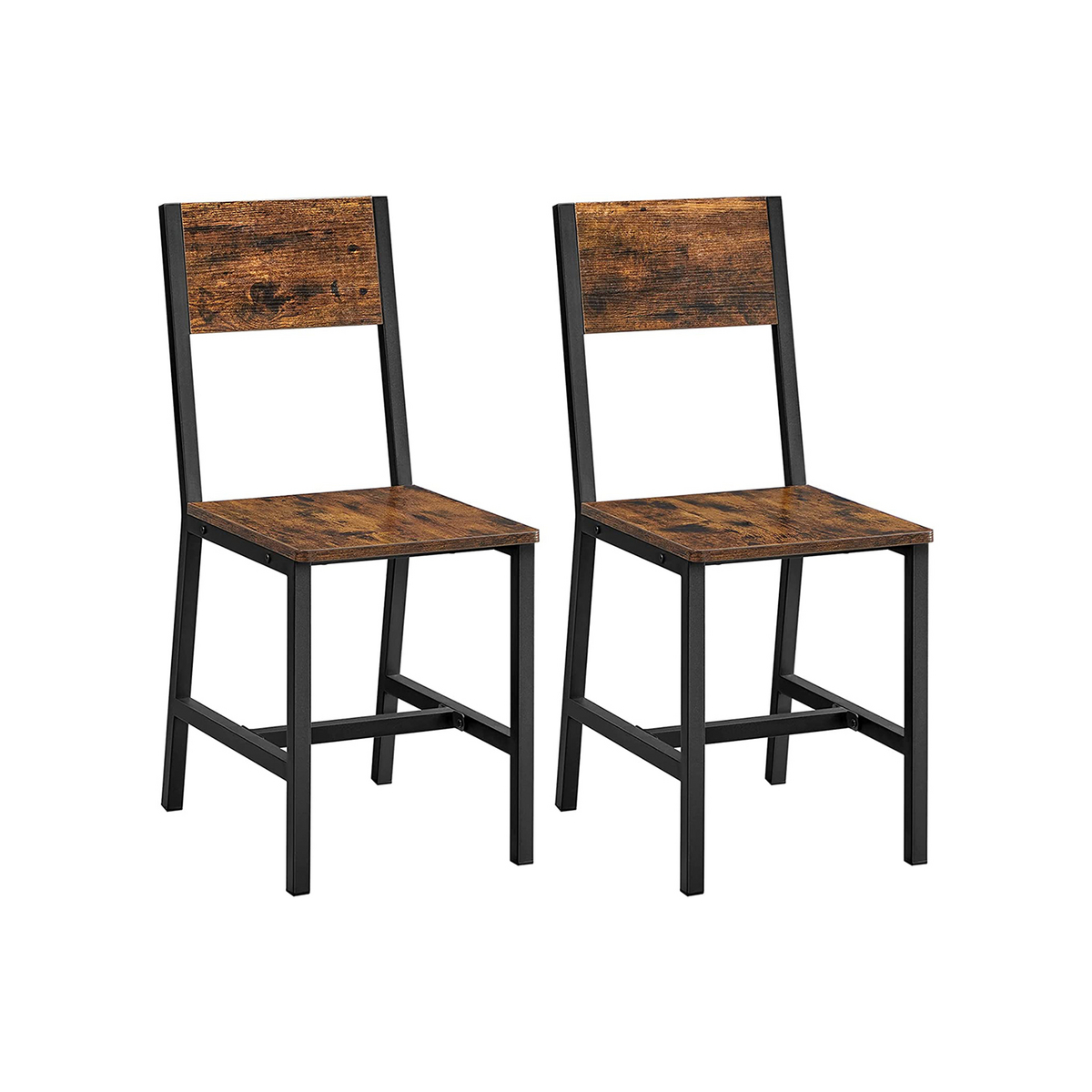 VASAGLE matstolar, 2-pack, stoppade, vintagebrun/svart, LDC092B01V1