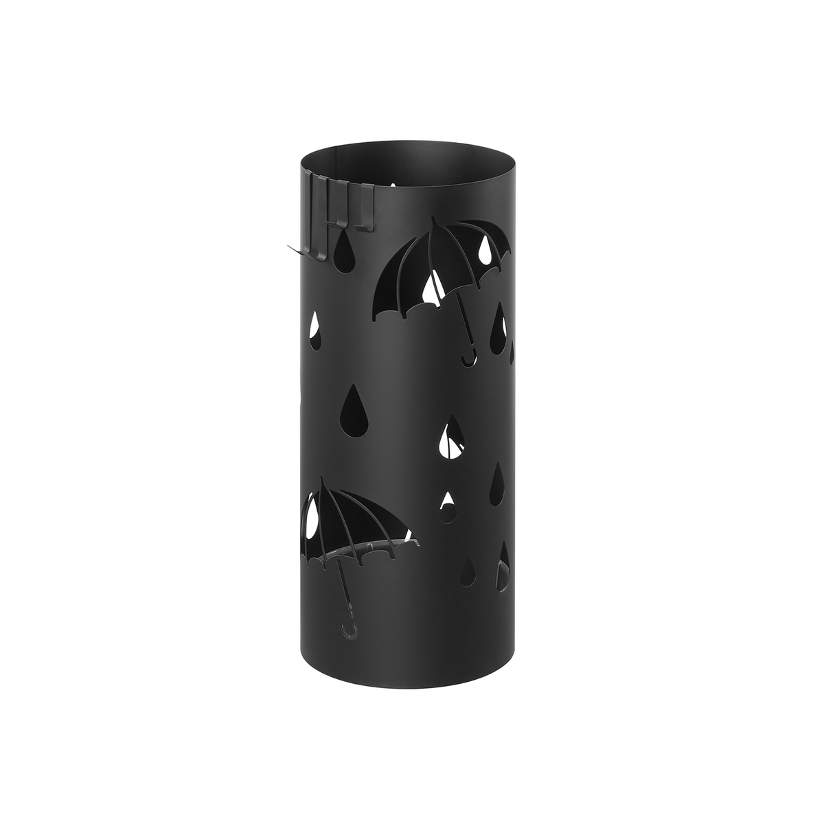Songmics paraplyställ, 4 krokar, 6.7 × 6.7 × 16.1 tum, svart, LUC024B01