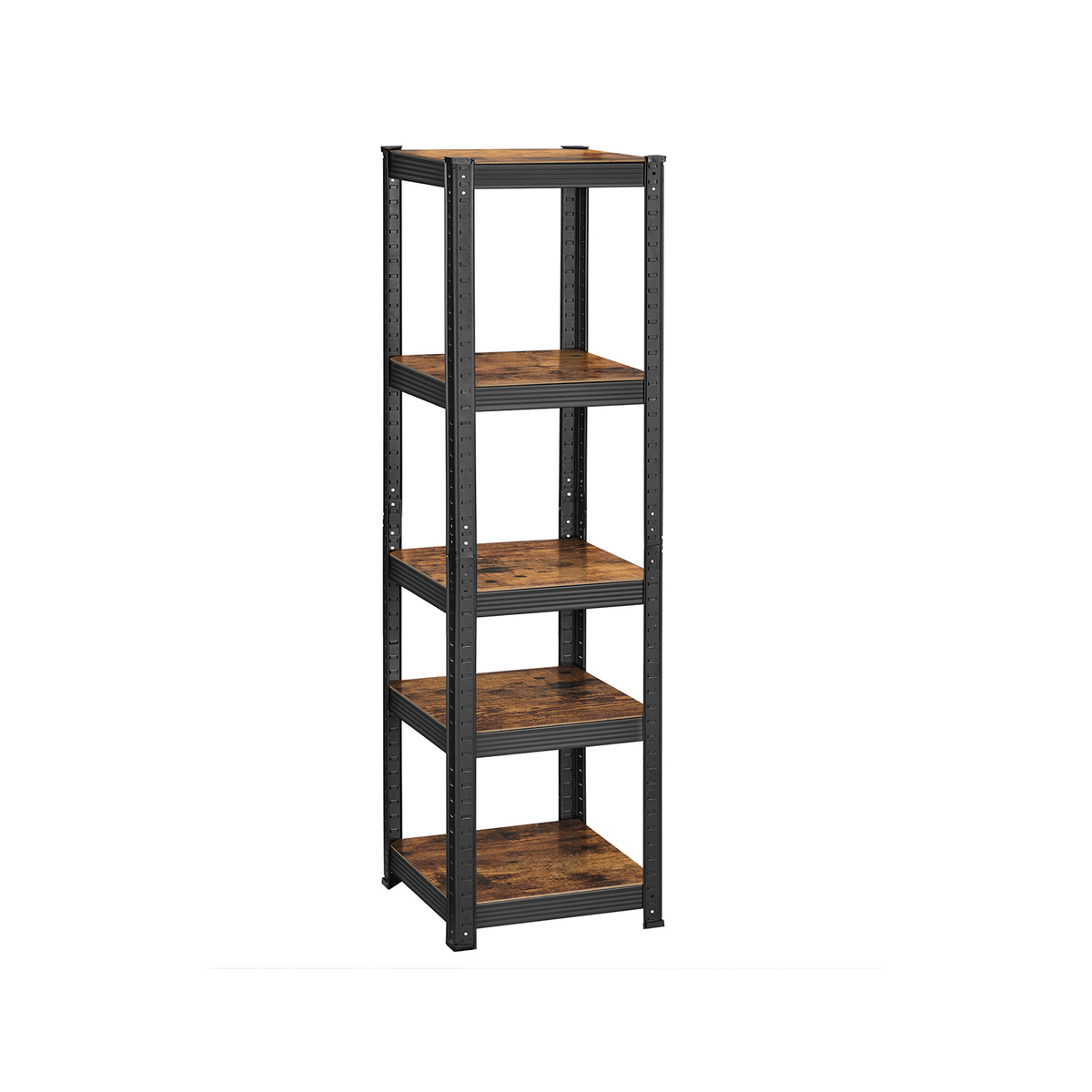 SONGMICS hyllenhet, 37 × 37 × 150 cm, justerbar, rustikbrun/svart, GLR037B01