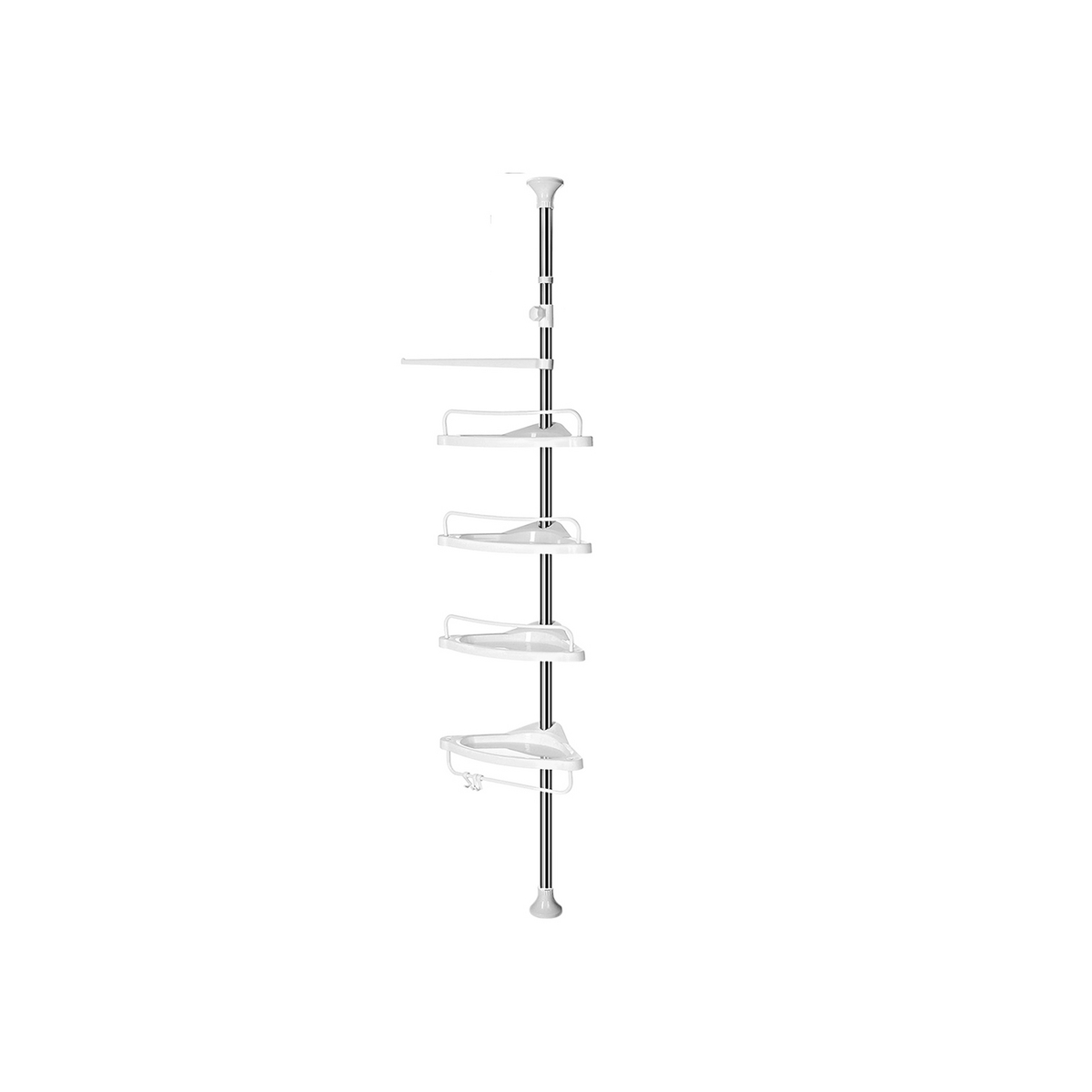 SONGMICS hörnhylla, 3 krokar, 95–300 cm, justerbar, vit/silver, BCB02SW