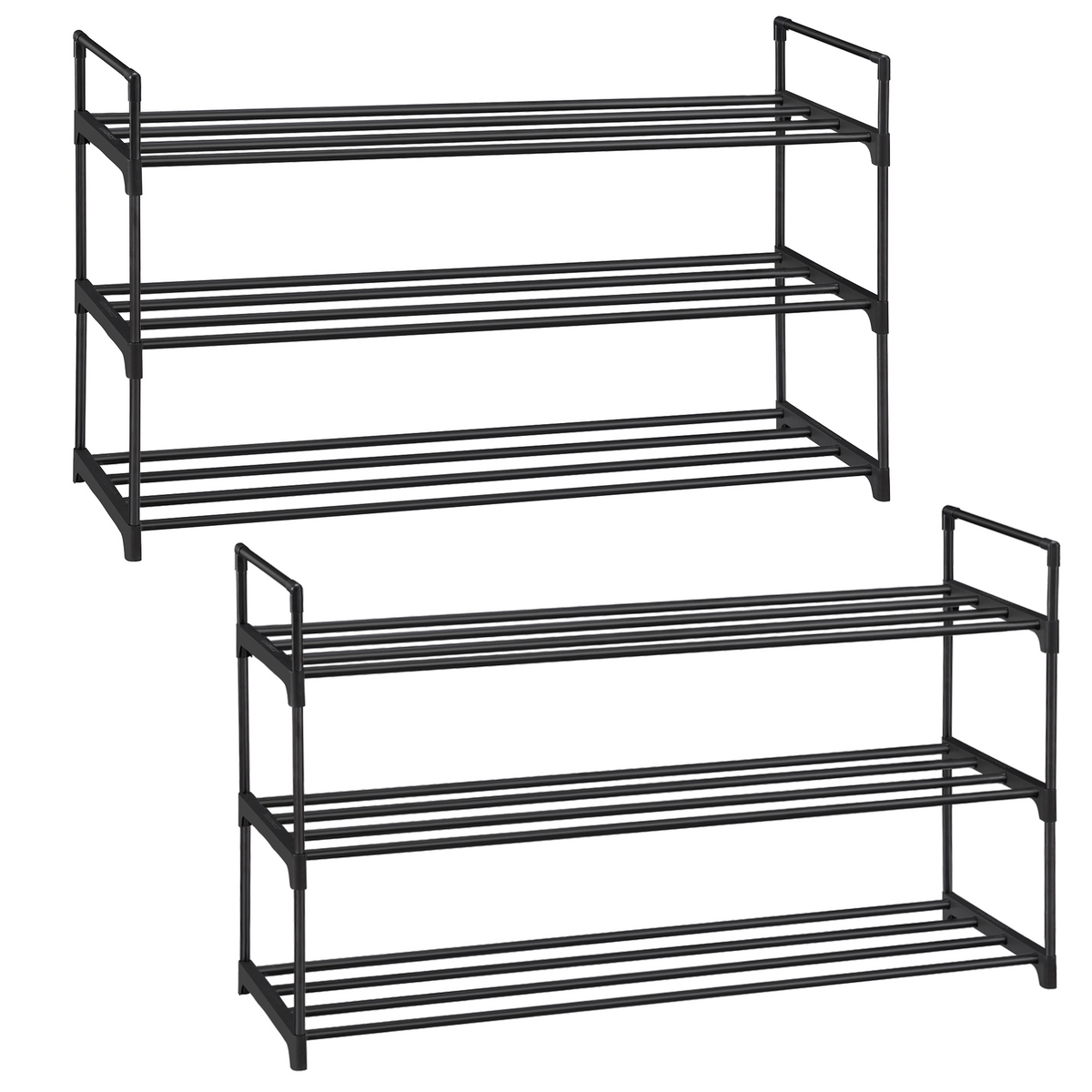 SONGMICS skoställ, 2-pack, 3 nivåer, 30 × 92 × 54 cm, stapelbar