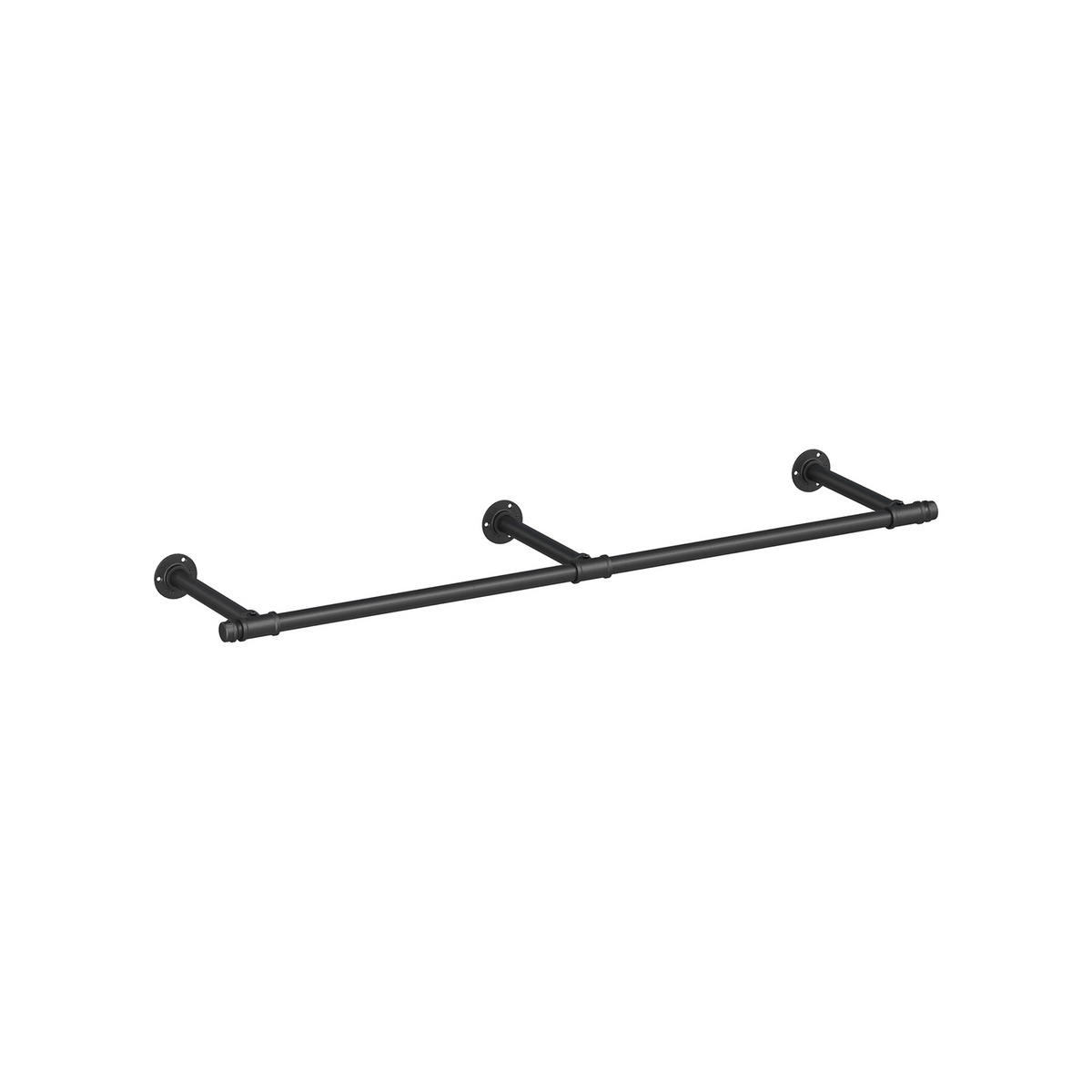 SONGMICS klädstång, 30.4 × 170 × 7 cm, väggmonterad, svart, HSR104B01