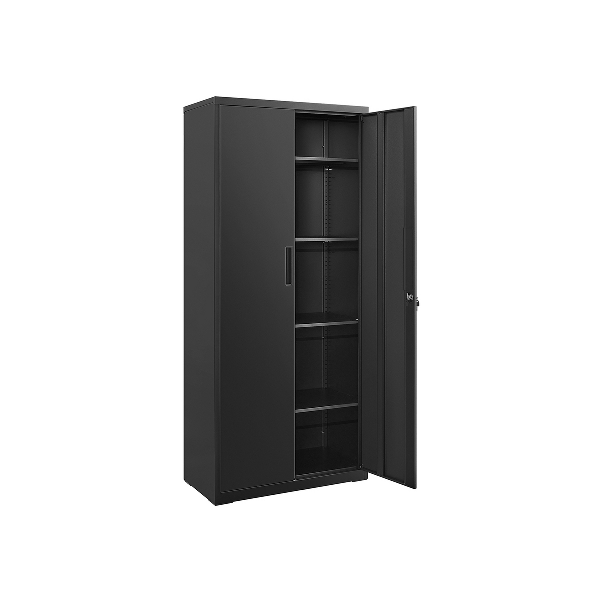 SONGMICS förvaringsskåp, 4 hyllor, justerbar hylla, svart, OMC015B01