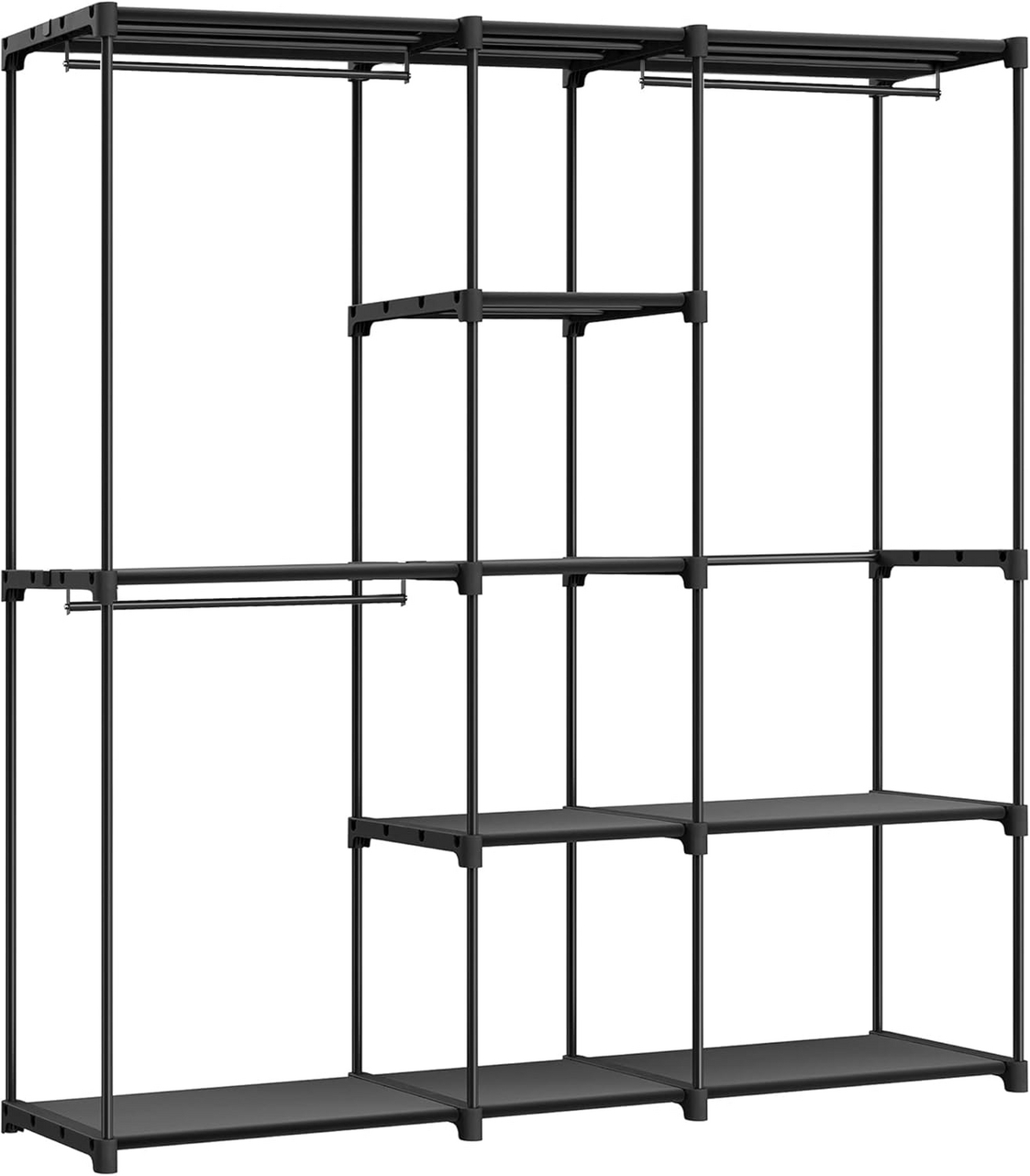 SONGMICS garderob, 43 × 182 × 182 cm, fristående, svart, RYG037B02