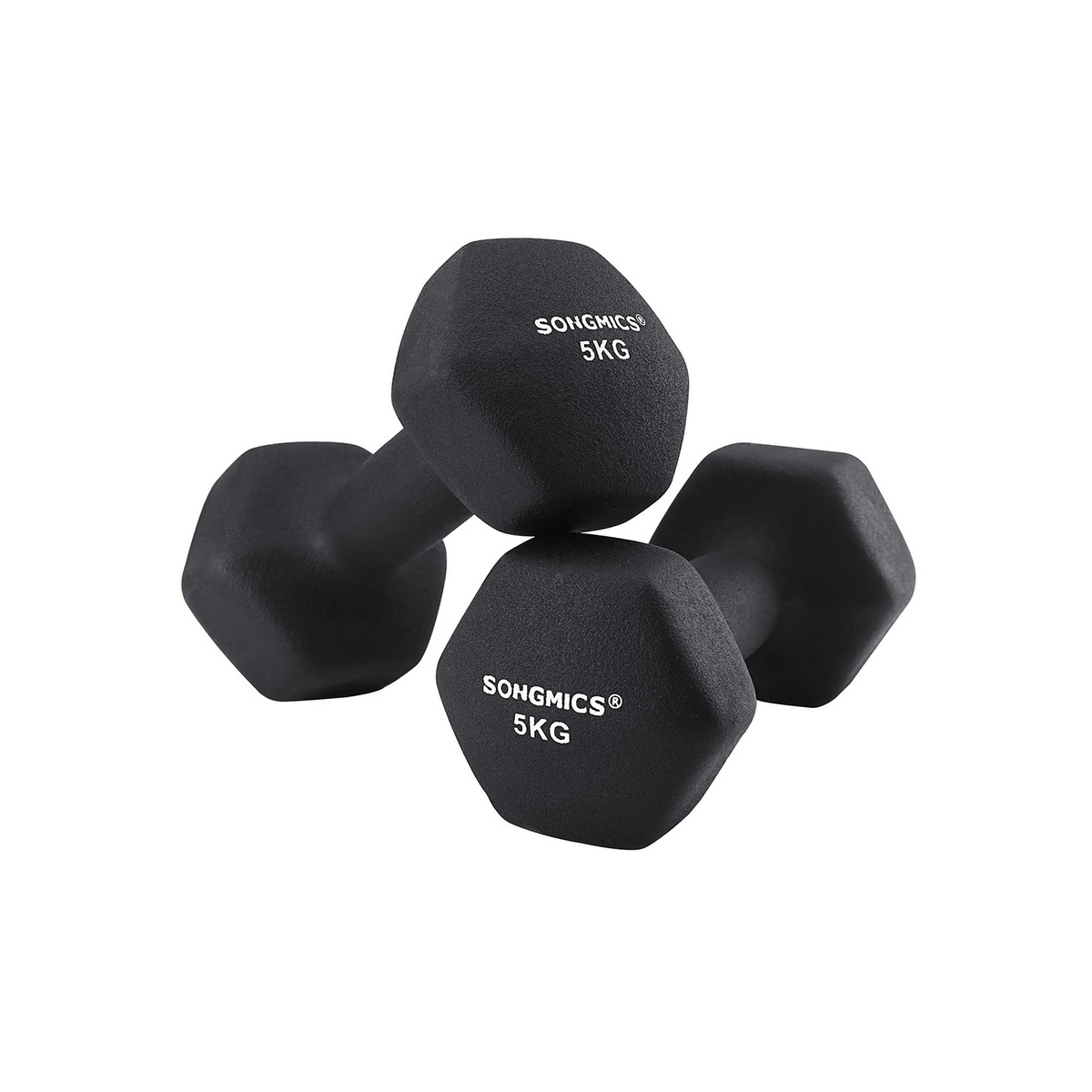SONGMICS hantlar, 2-pack, 2 × 5 kg, svart, SYL60BK
