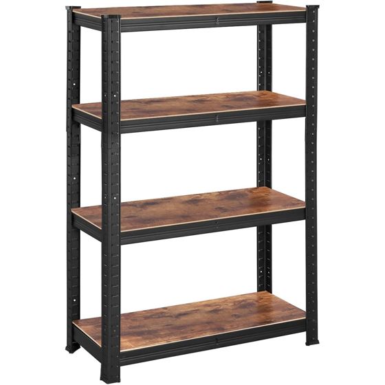 Songmics hyllenhet, 40 × 80 × 160 cm, justerbar, rustikbrun/svart, GLR044B11