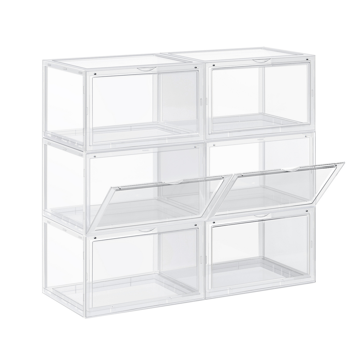 SONGMICS skolådor, 6-pack, 36 × 28 × 22 cm, stapelbar, LSP06CW