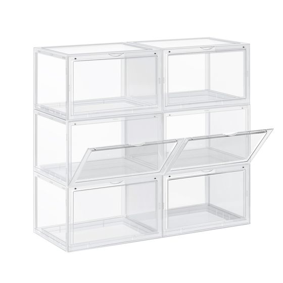 Songmics skolådor, 6-pack, 36 × 28 × 22 cm, stapelbar, LSP06CW