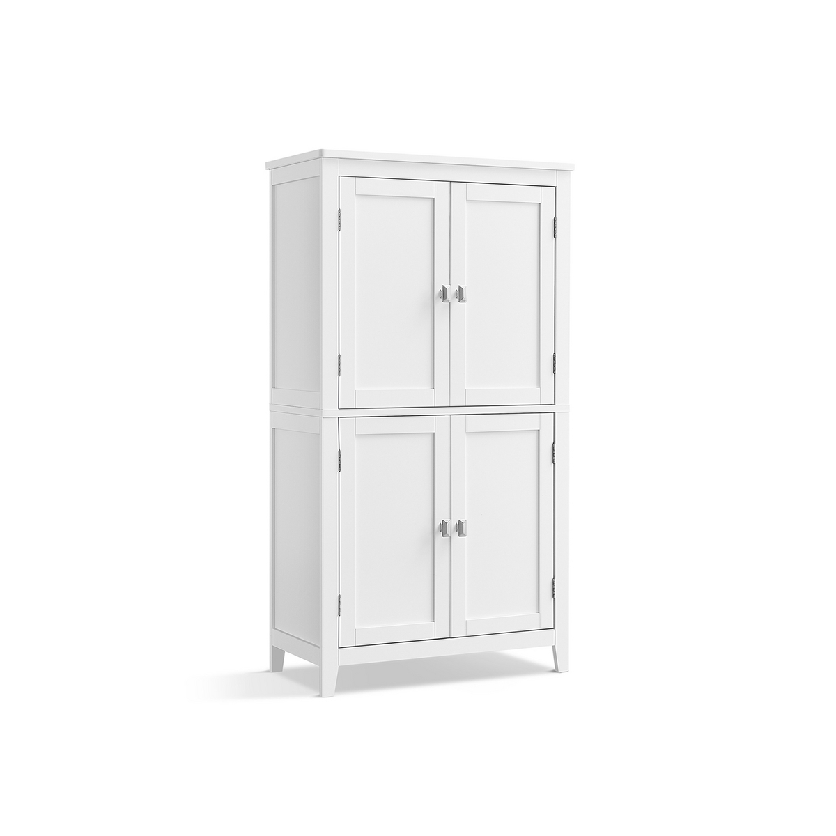 VASAGLE förvaringsskåp, 4 dörrar, 11.8 × 23.6 × 43.3 tum, justerbar hylla, fristående, vit, UBBC552P31