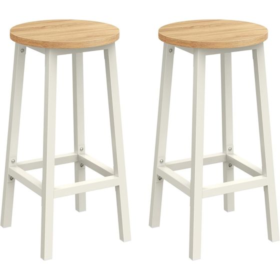 Vasagle barpall, 2-pack, med fotstöd, beige/vitek, LBC032W09