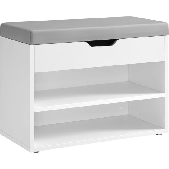 Vasagle skobänk, 30 × 60 × 44 cm, molnvit, LHS020W01