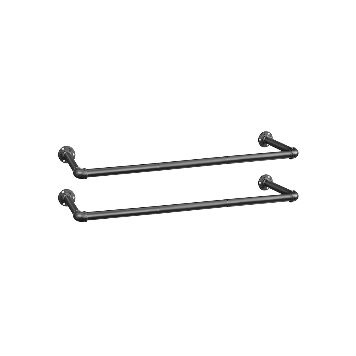 SONGMICS klädstång, 2-pack, 92 × 30 × 7.5 cm, väggmonterad, svart, HSR67BK02