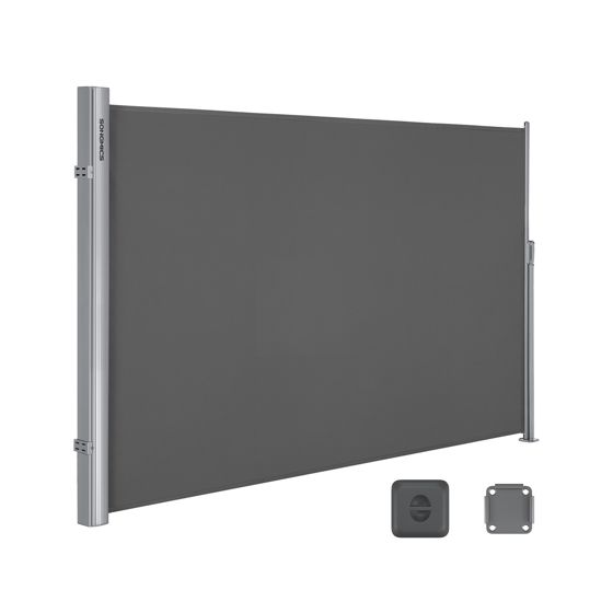 Songmics sidomarkis, 160 × 400 cm, rökgrå, GSA164G01