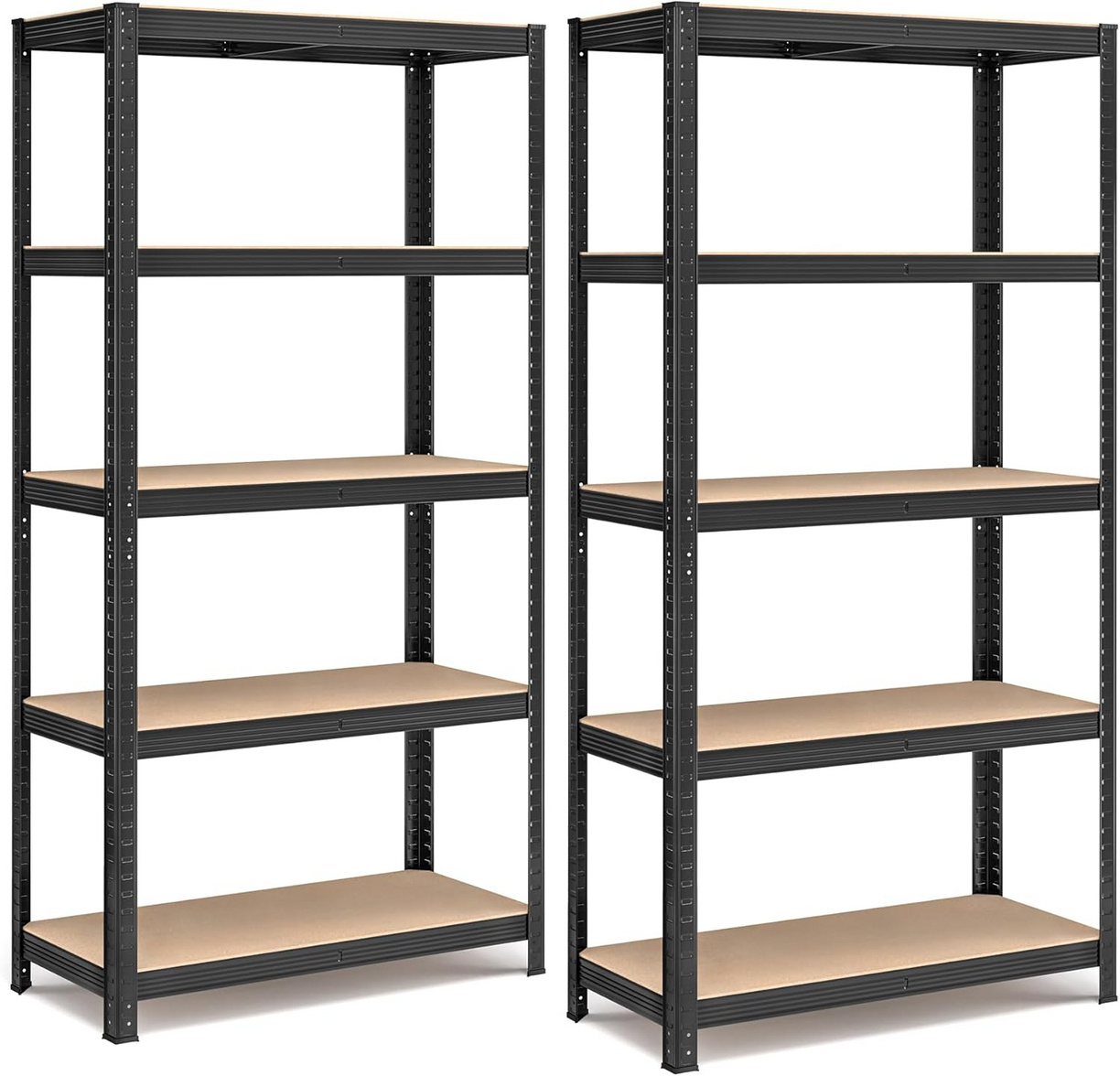SONGMICS hyllenhet, 2-pack, 5 nivåer, 15.7 × 35.4 × 70.9 tum, svart, GLR042B01