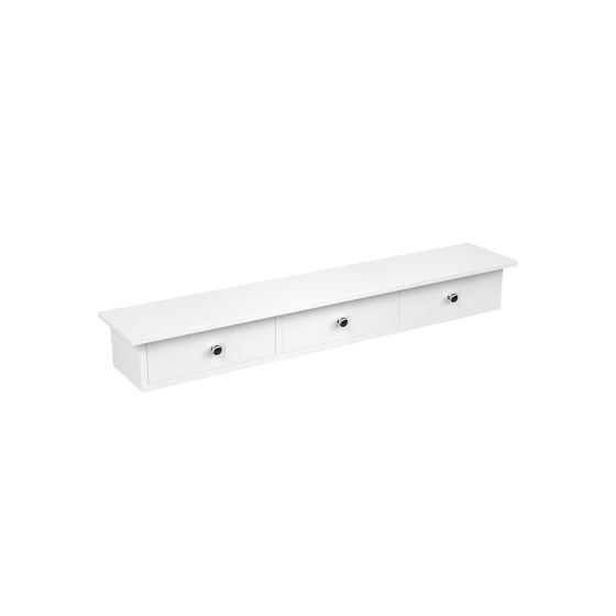Songmics vägghylla, 3 lådor, 80 × 15 × 10 cm, vit, LWS085W01