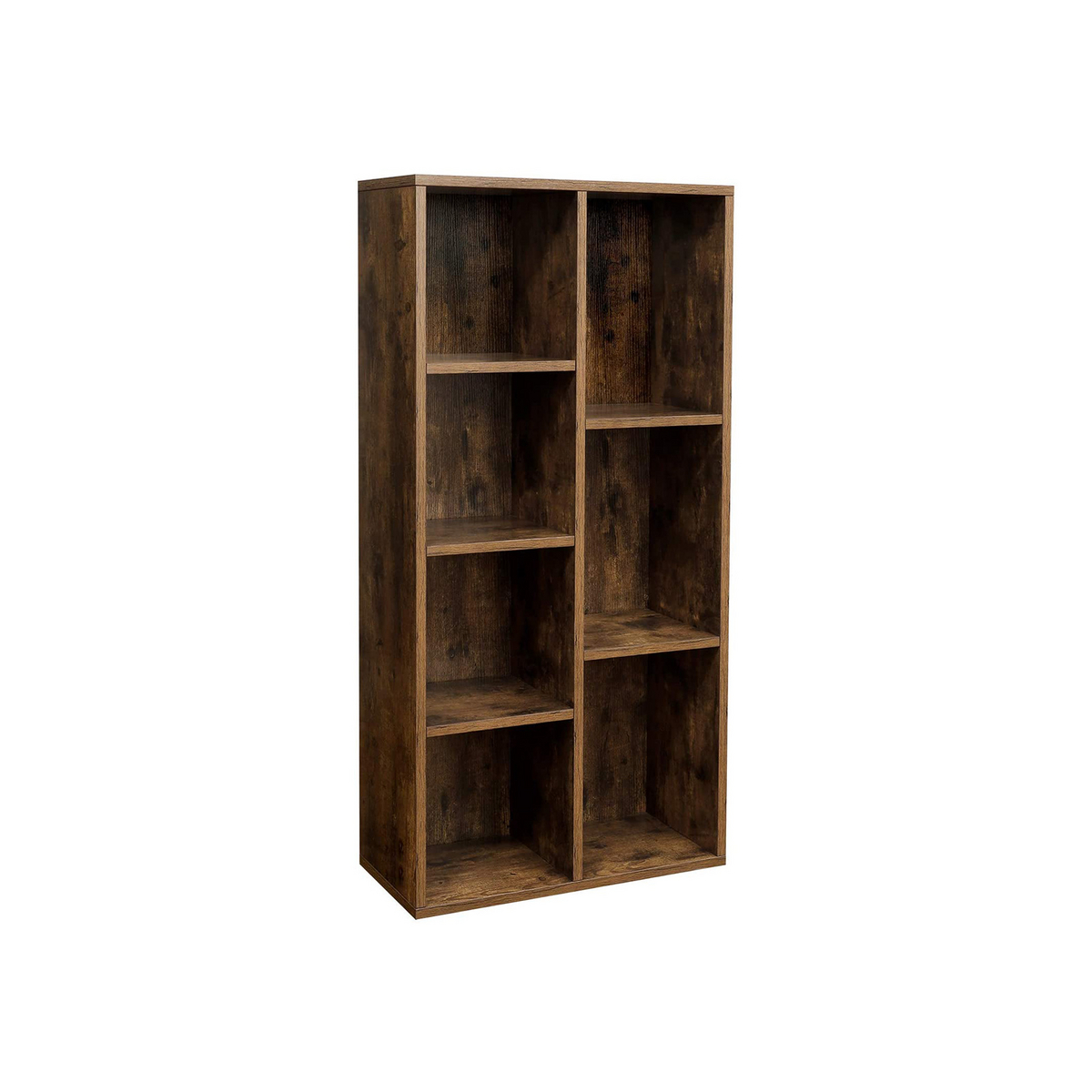 VASAGLE bokhylla, 7 fack, 50 × 24 × 106 cm, fristående, rustikbrun, LBC27BX