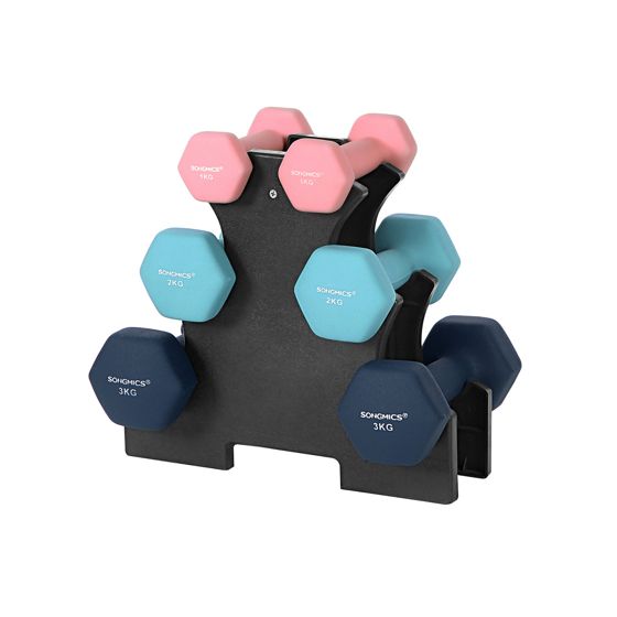 Songmics hantlar, 2 × 1/2/3 kg, rosa/aqua/blå, SYL612MK