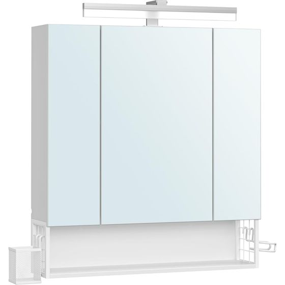Vasagle badrumsskåp, 3 dörrar, 16.5 × 70 × 75 cm, vit, BBK126W01