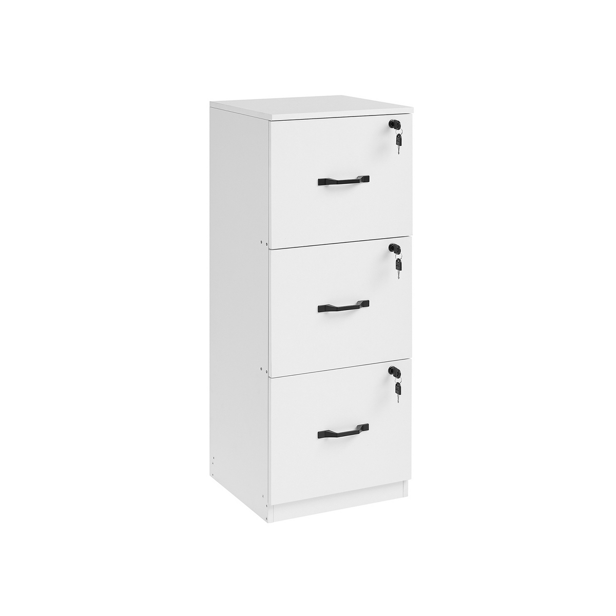 VASAGLE arkivskåp, 3 lådor, justerbar, låsbar, molnvit, OFC055W14