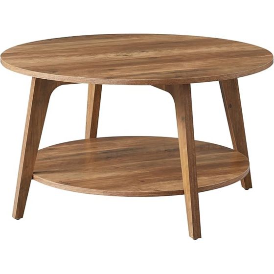 Vasagle soffbord, 2 nivåer, 80 × 45 cm, honungsbrun, LCT243K41
