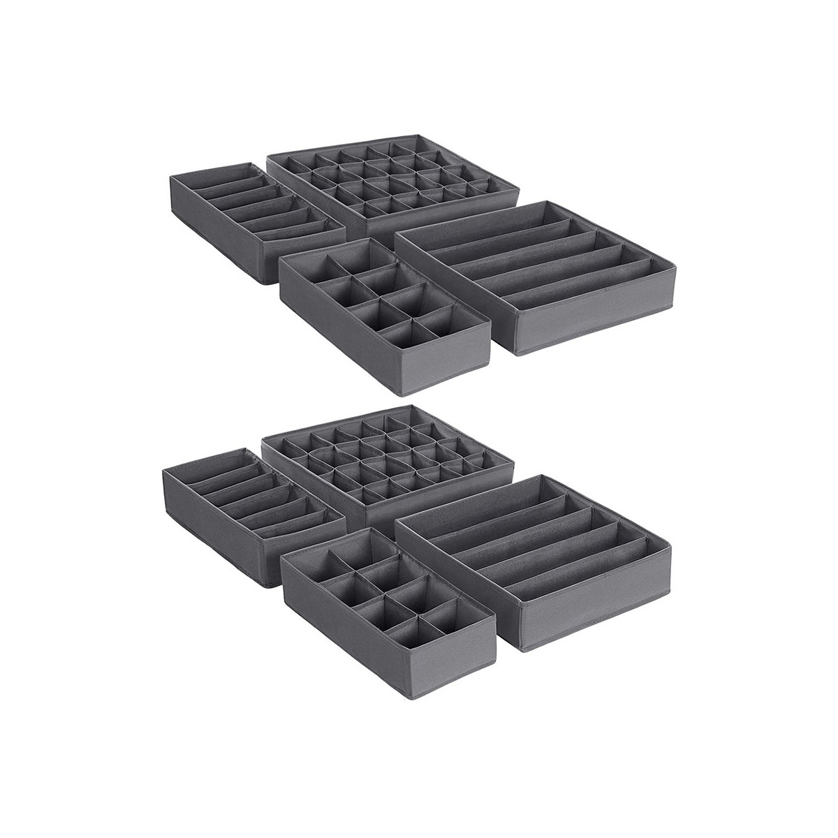 SONGMICS förvaringslådor, 8-pack, hopfällbar, grå, RUS08GY