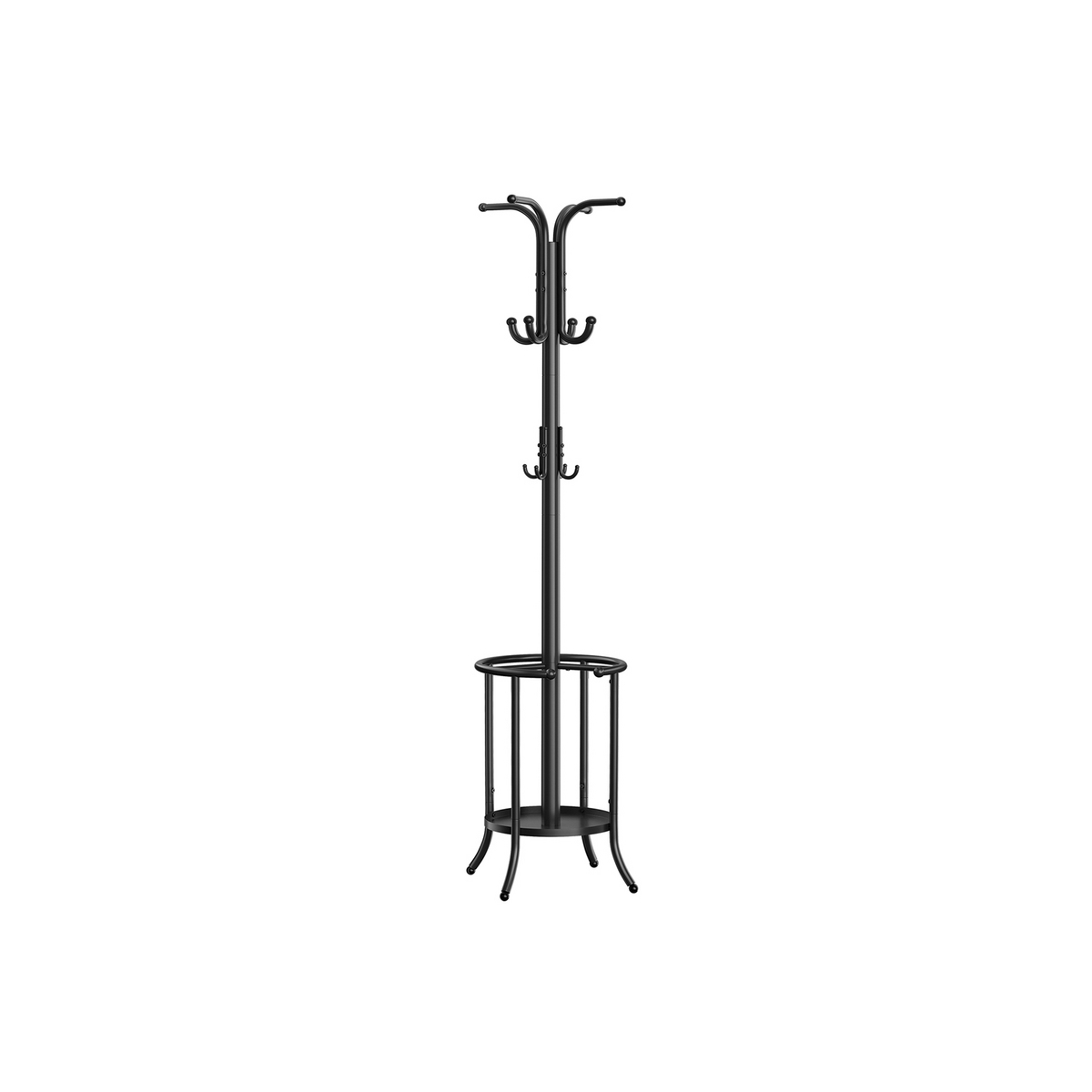 SONGMICS klädhängare, 12 krokar, 175 cm, fristående, svart, RCR011B01