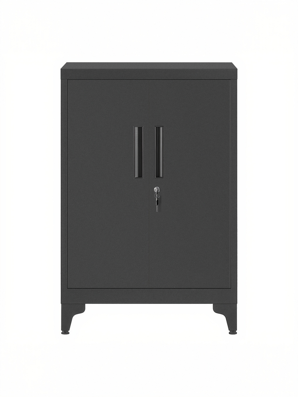 Songmics förvaringsskåp, 2 dörrar, 23.7 × 15.8 × 39 tum, justerbar hylla, svart