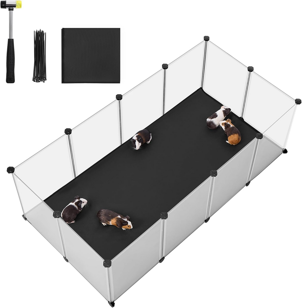 Songmics husdjurshage, 143 × 73 × 46 cm, vit, LPC012W01