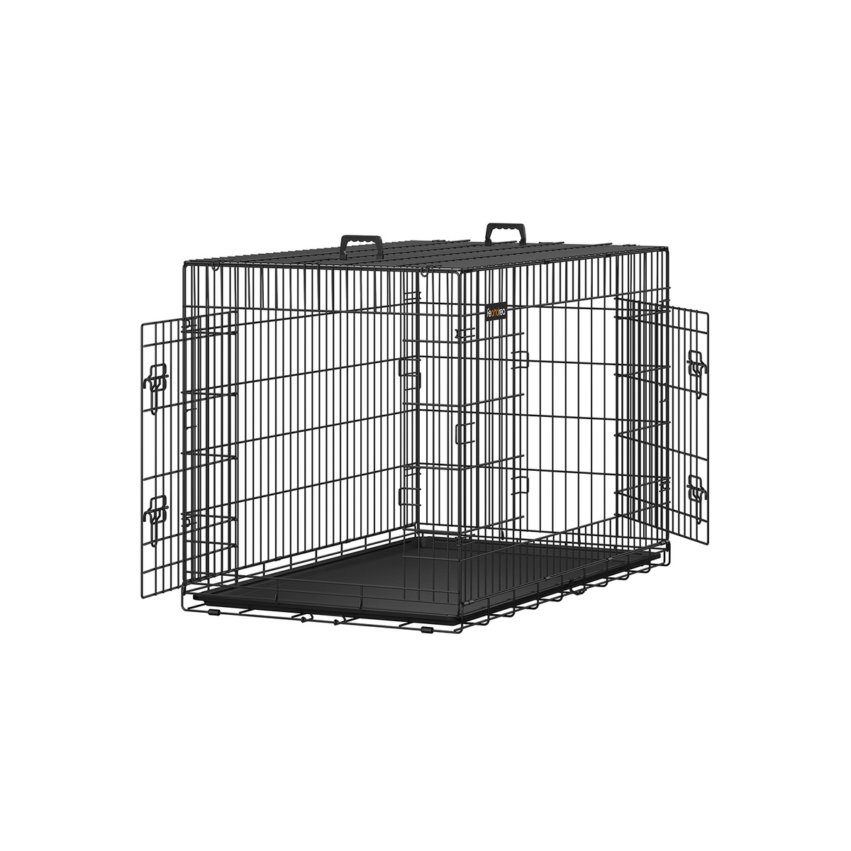 FEANDREA hundbur, 122 cm, hopfällbar, svart, PPD48H