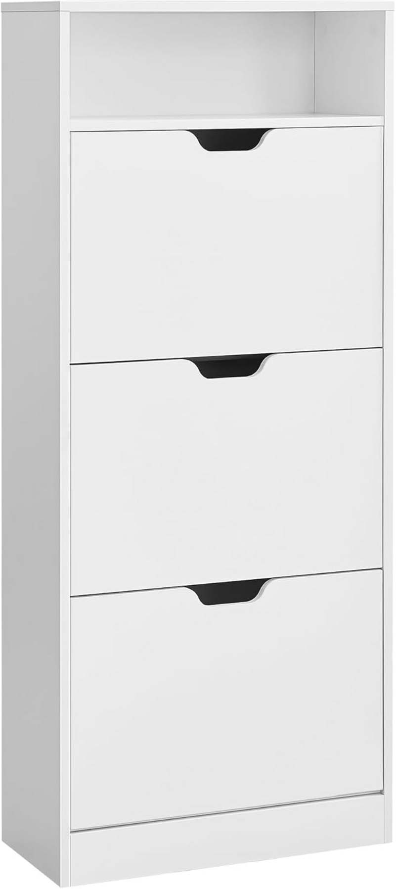 VASAGLE skoskåp, 24 × 60 × 139 cm, justerbar, molnvit, LBC046W01