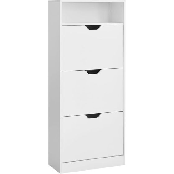 Vasagle skoskåp, 24 × 60 × 139 cm, justerbar, molnvit, LBC046W01