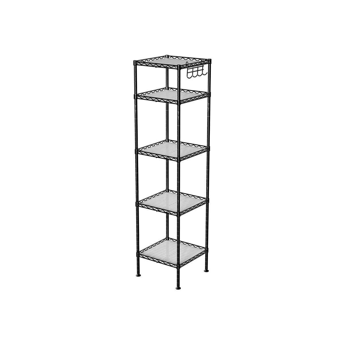 Songmics badrumshylla, 30 × 30 × 123.5 cm, expanderbar, svart, LGR23BK