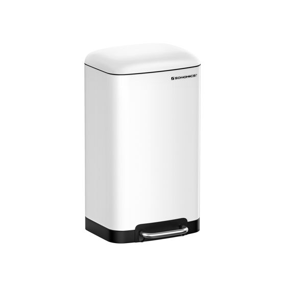 Songmics soptunna, 30 L, vit, LTB01W