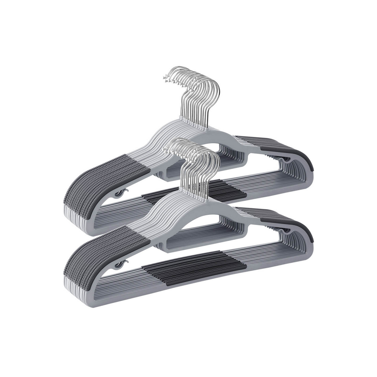 SONGMICS klädgalgar, 50-pack, 0.6 cm, snurrbar, ljusgrå/mörkgrå, CRP20G50