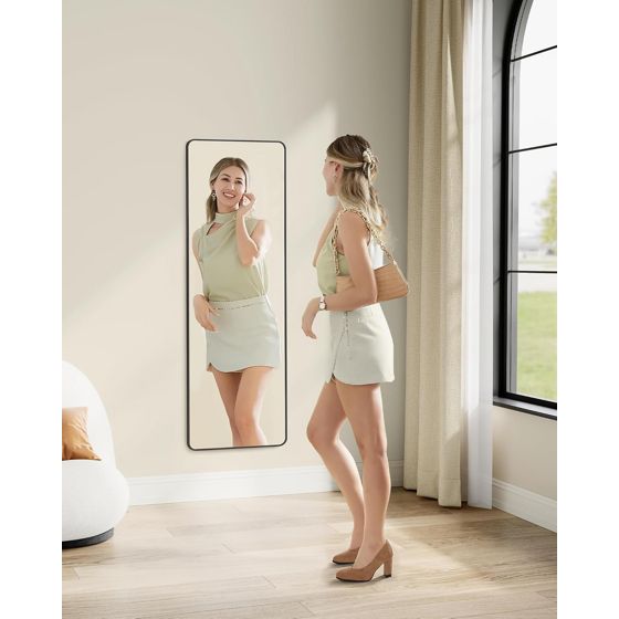 Songmics helkroppsspegel, 120 × 40cm, svart, LFM032B01