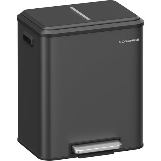Songmics soptunna, 2 × 15 L, med lock, LTB544B02