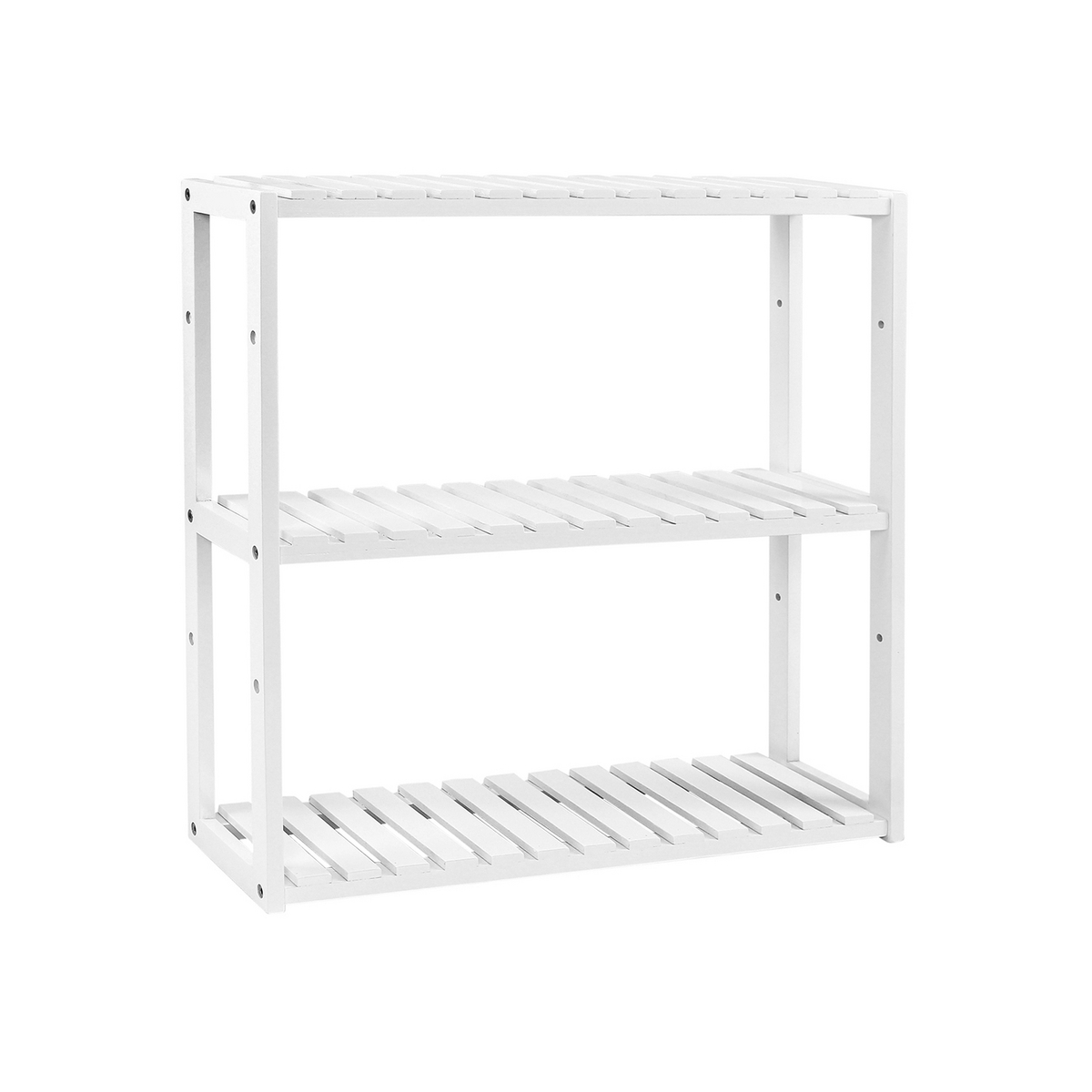 Songmics badrumshylla, 3 nivåer, 60 × 15 × 54 cm, höjdjusterbar, vit, BCB13W