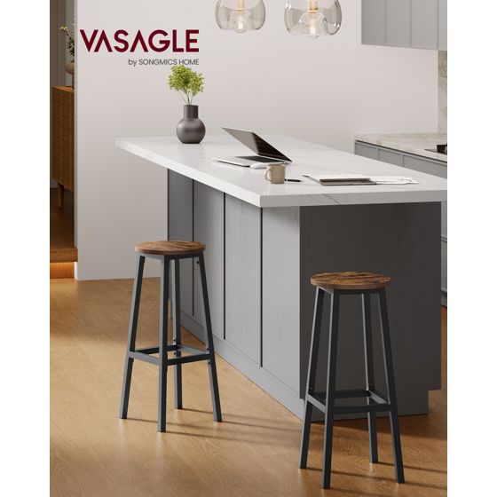 Vasagle barpall, 2-pack, 74 cm, rustikbrun, LBC132K01