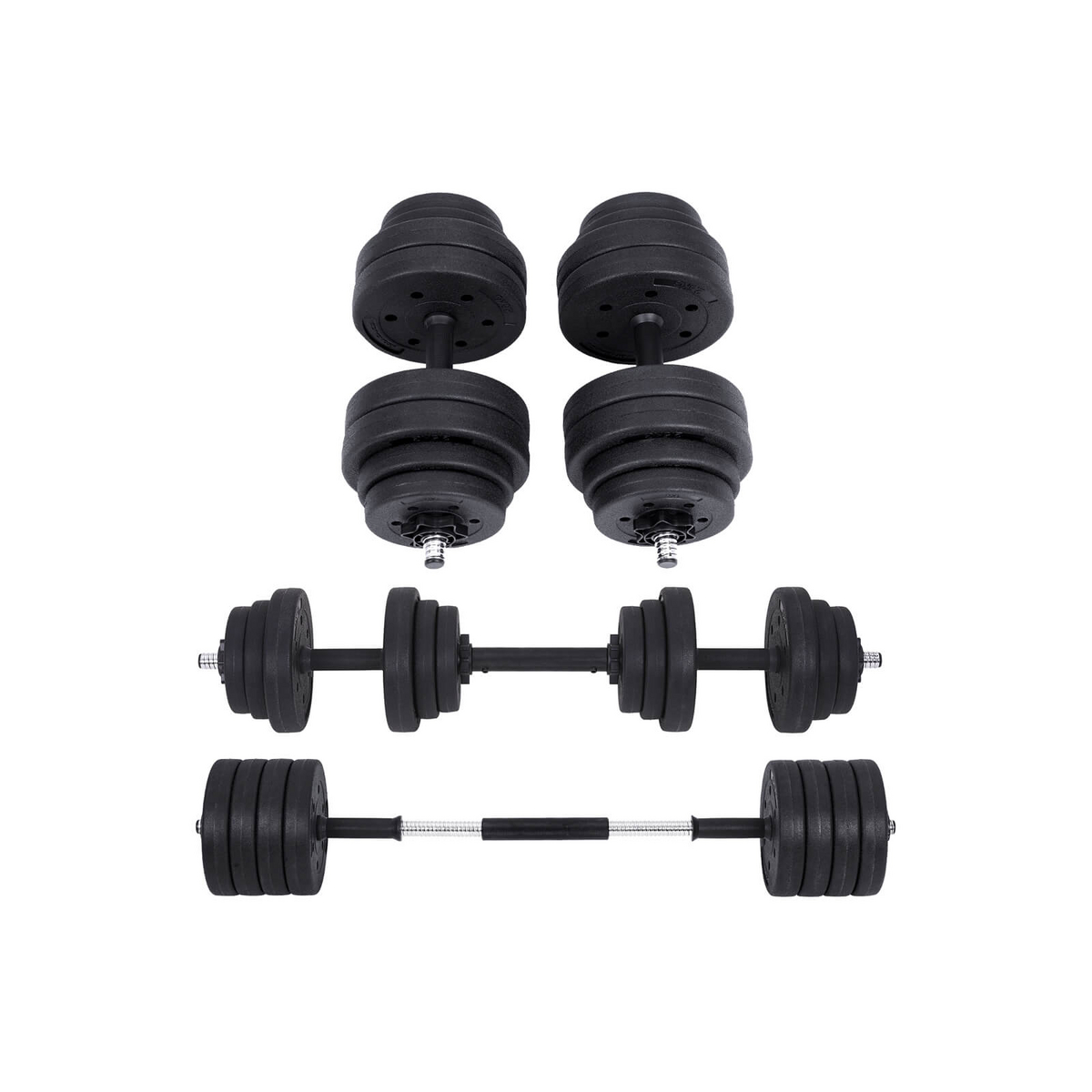 SONGMICS hantlar, 2 × 15 kg, justerbar, svart, SYL30HBK