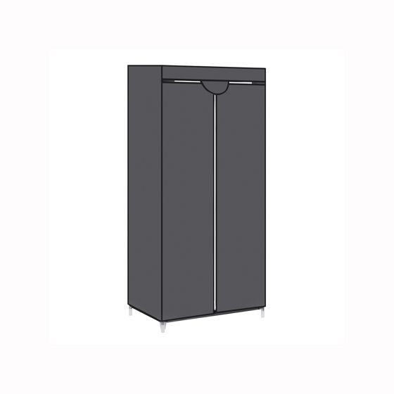 Songmics garderob, 75 × 45 × 160 cm, hopfällbar, grå, RYG83GY