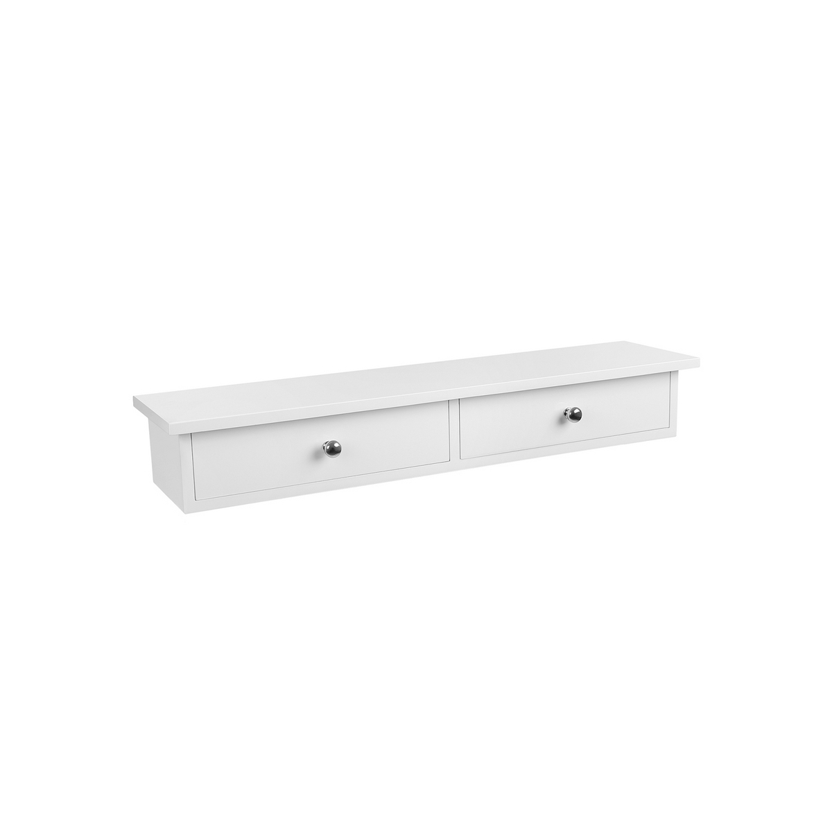 SONGMICS vägghylla, 2 lådor, 65 × 15 × 10 cm, vit, LWS65WT