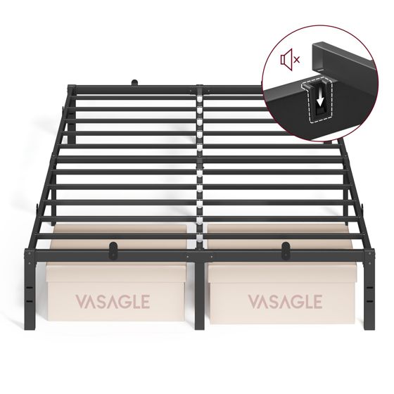 Vasagle sängram, svart, RMB133B01