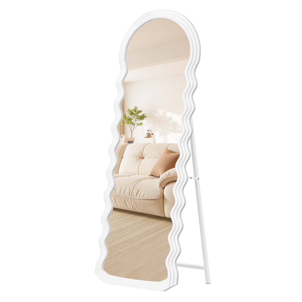 Songmics helkroppsspegel, 160 × 50 cm, molnvit, LFM027W01