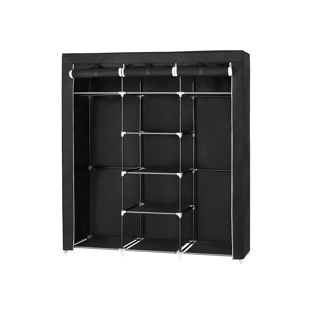 SONGMICS garderob, 175 × 150 × 45 cm, hopfällbar, svart, RYG12B