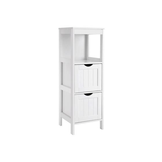 Vasagle sängbord, 2 lådor, 30 × 89 × 30 cm, vit, BBC42WT