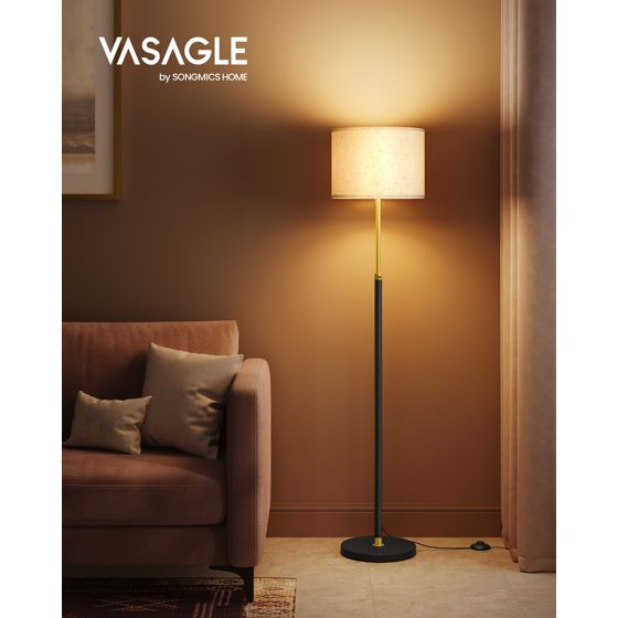 Vasagle golvlampa, 170 cm, höjdjusterbar, guld/svart, LFL002B02