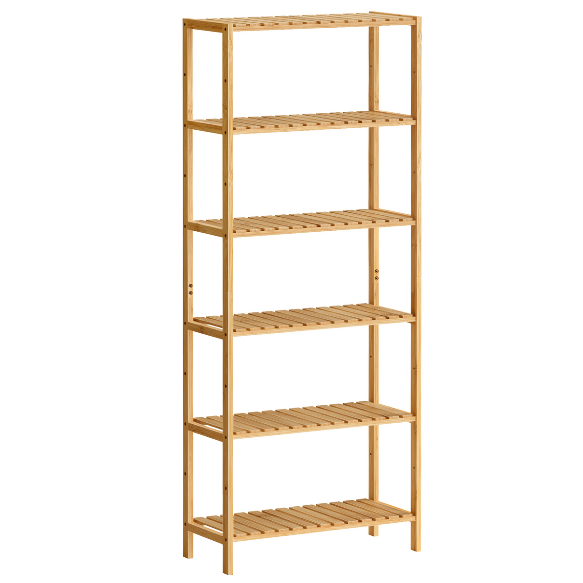 SONGMICS hyllenhet, 6 nivåer, 160.9 cm, naturfärgad
