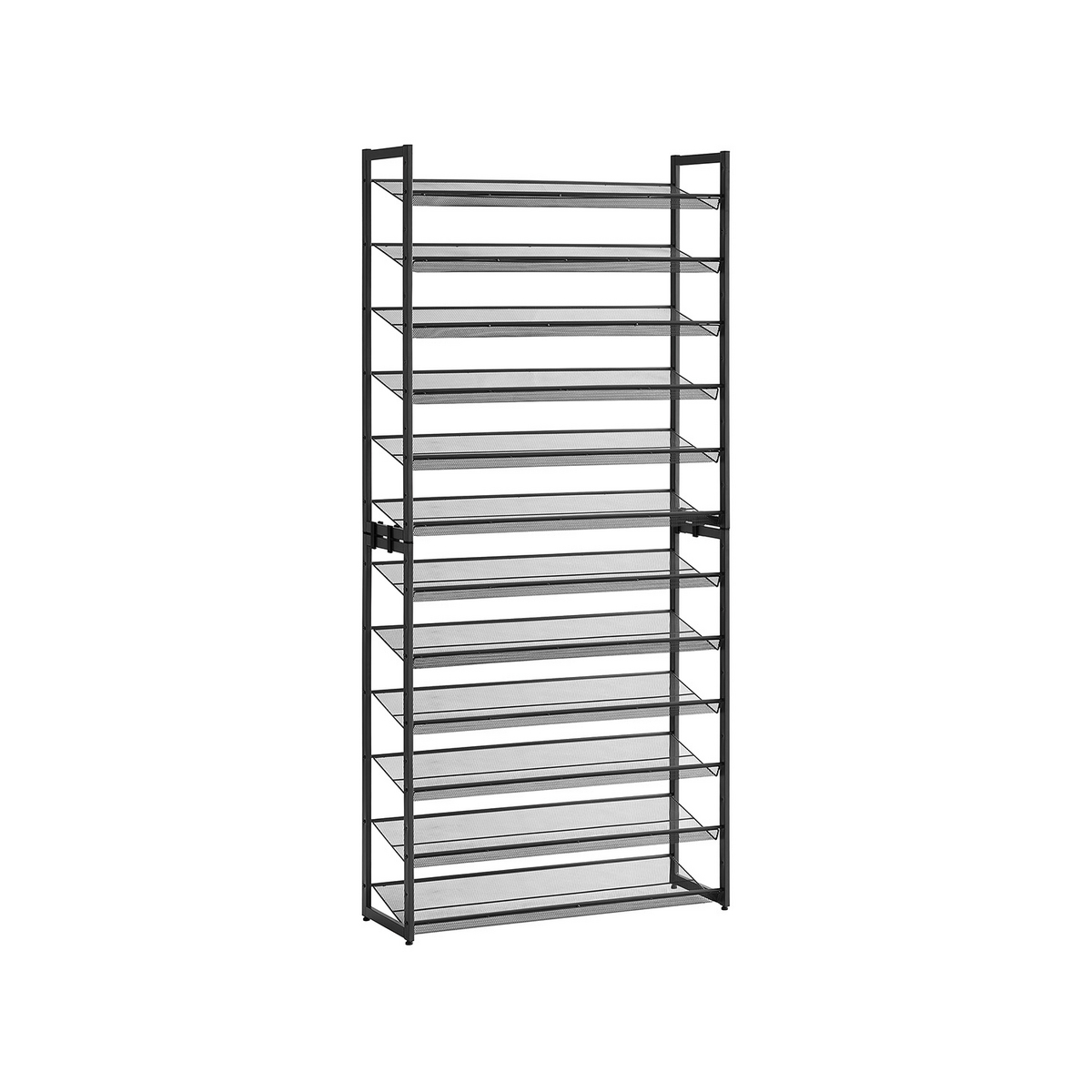 SONGMICS skoställ, 2-pack, 12 nivåer, justerbar, stapelbar, svart, LMR12B