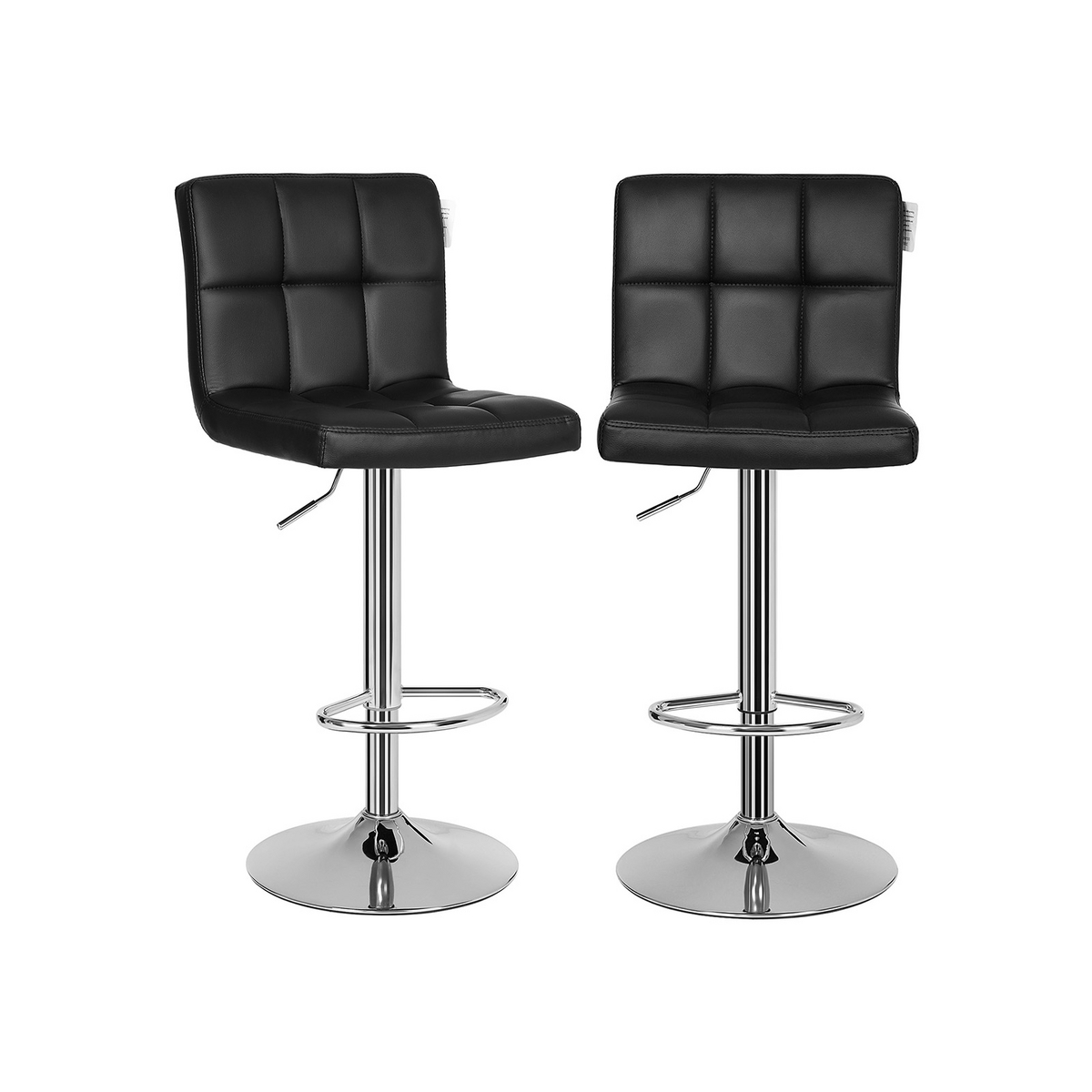 SONGMICS barpall, 2-pack, justerbar, snurrbar, svart, LJB64B