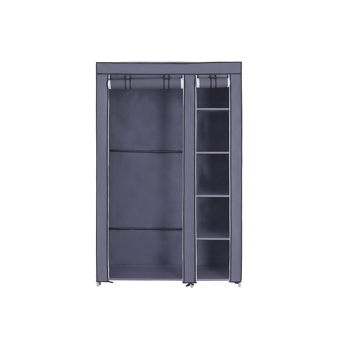Songmics garderob, 110 × 45 × 175 cm, hopfällbar, grå, LSF007G
